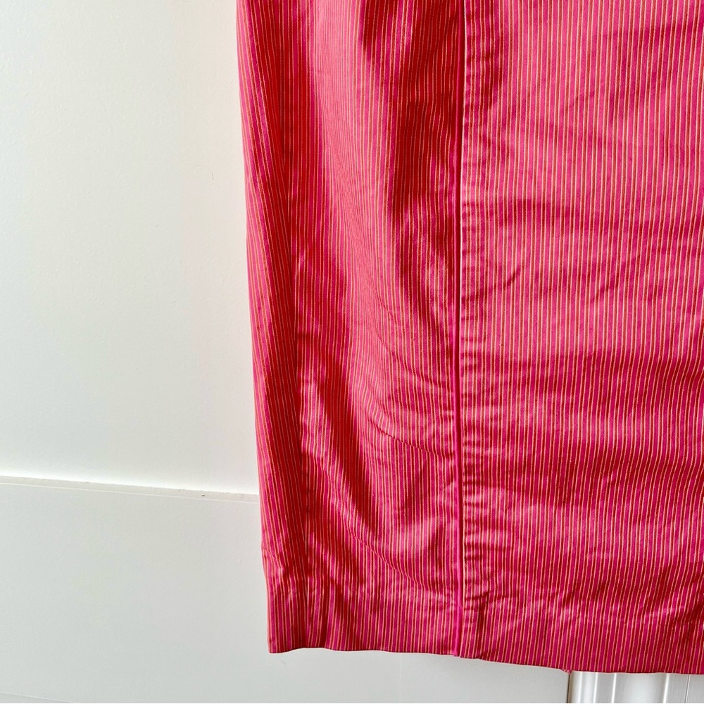 Express Y2K Vintage Pinstripe Belted Pencil Skirt Pink Sz 2 - Picture 7 of 16